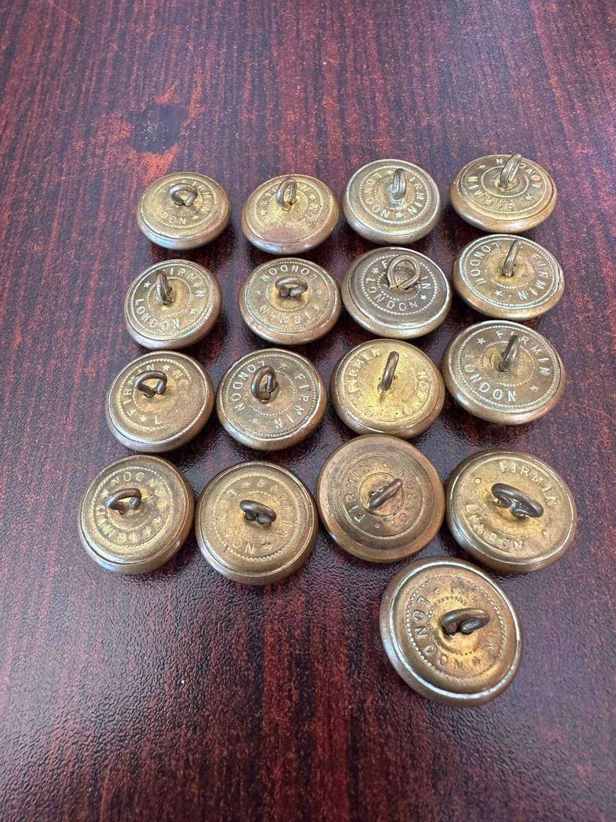 Rhodesia staff corps buttons. Used pre 1970. Brass. Diameter 20 mm. 17 In total.