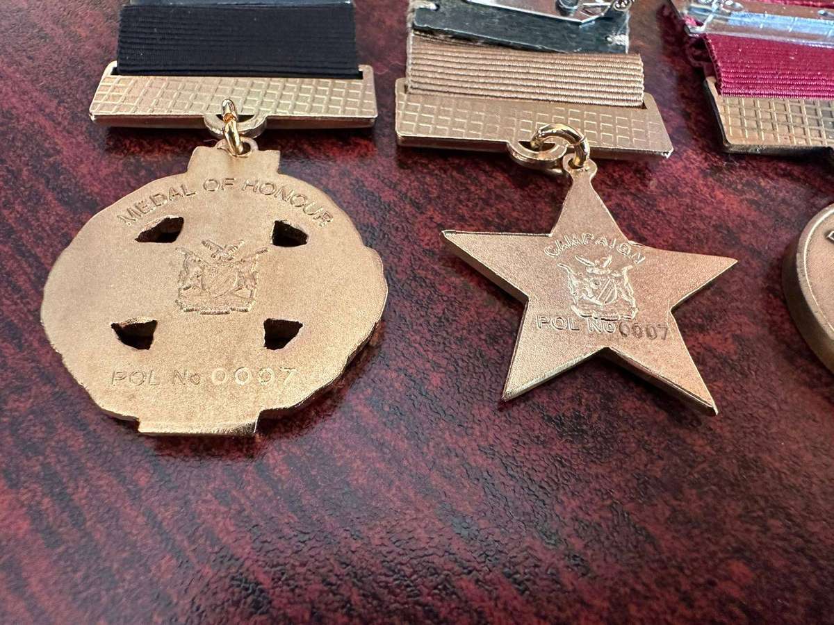 Following Namibian police medals. Full size all numbered 0007 (2003)Medals of honour,campaign,reserv