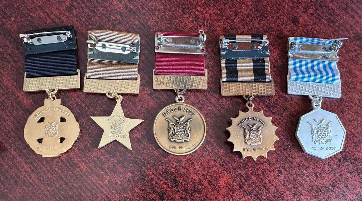 Following Namibian police medals. Full size all numbered 0007 (2003)Medals of honour,campaign,reserv