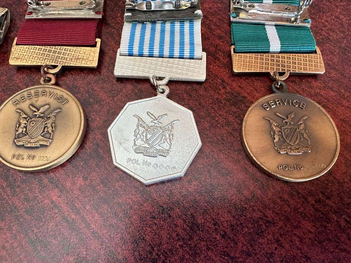 Following Namibian police medals,full size, all numbered 0006(2003)Sold as a set. The following woun