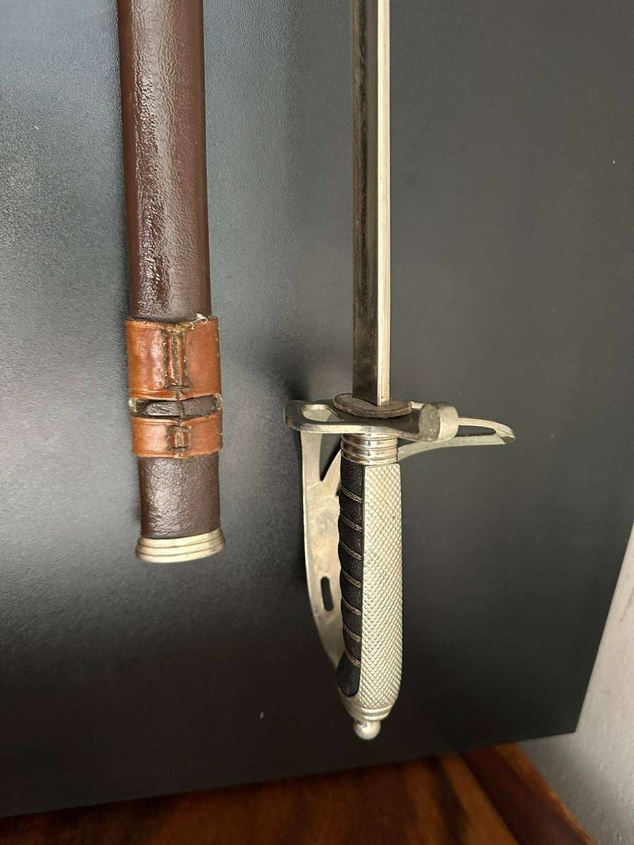 SADF period ceremonial sword with leather scabbard
