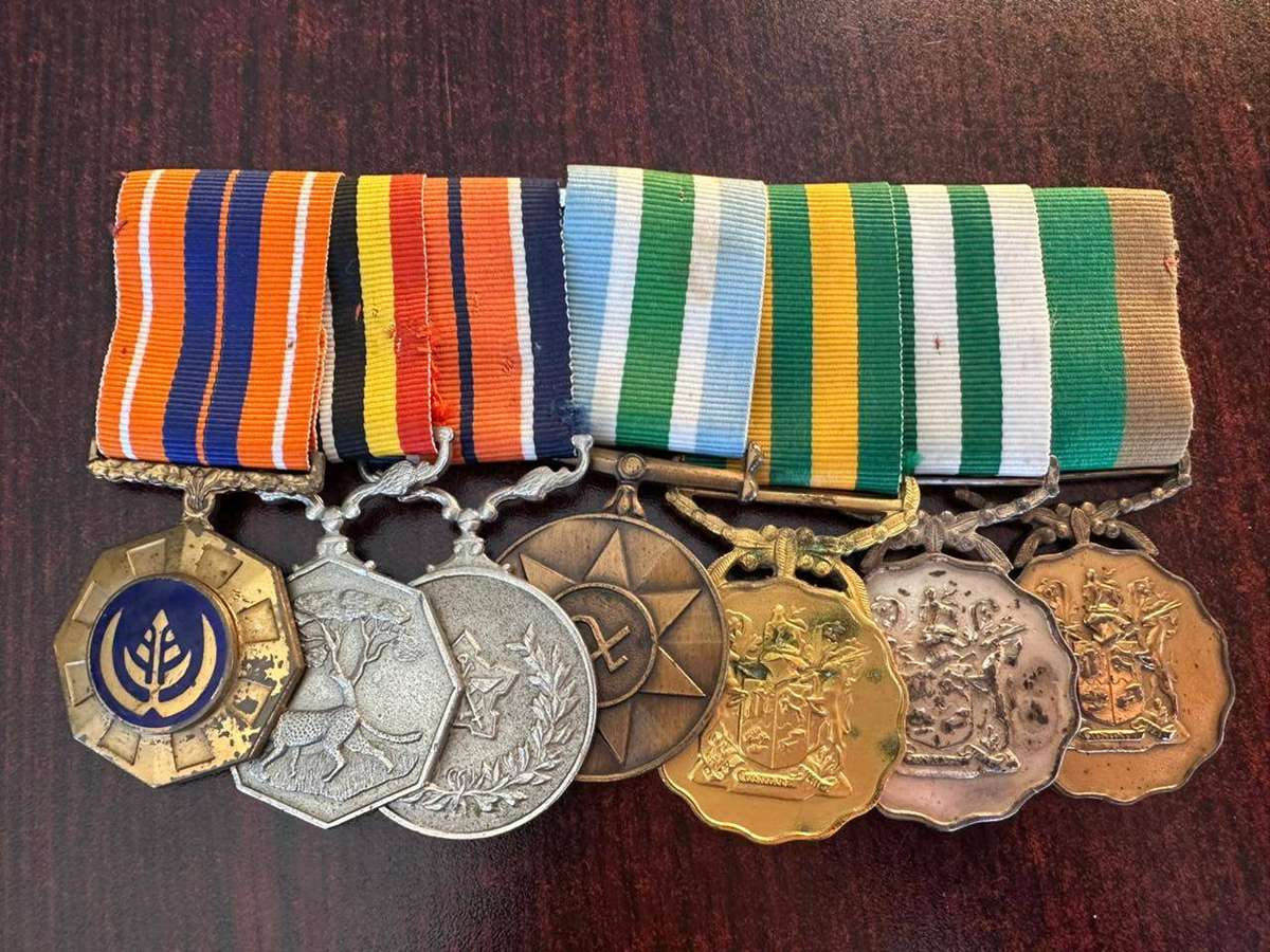Full size SADF medal group mounted. They all numbered.