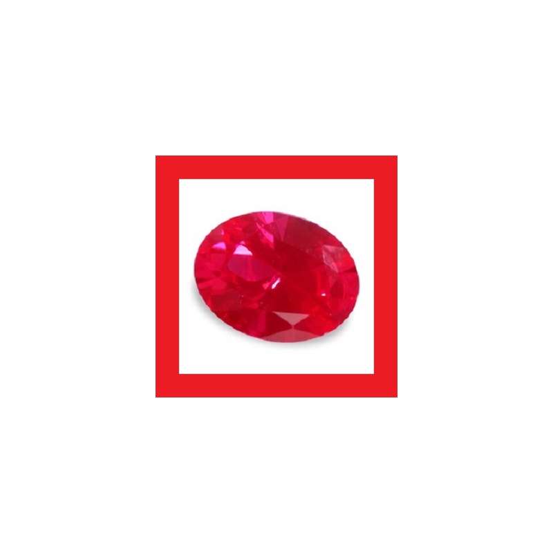 Ruby [Created] - Faceted Oval Shape - 0.76cts