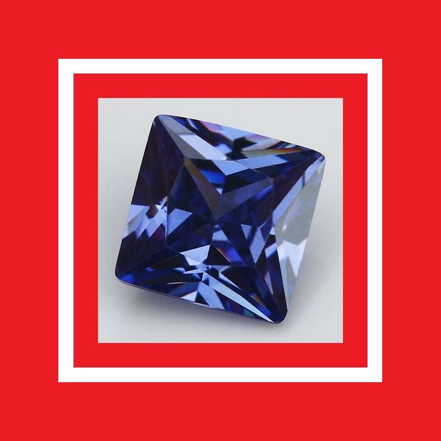 Tanzanite [Created Simulant] - Faceted Square Shape - 7.94cts