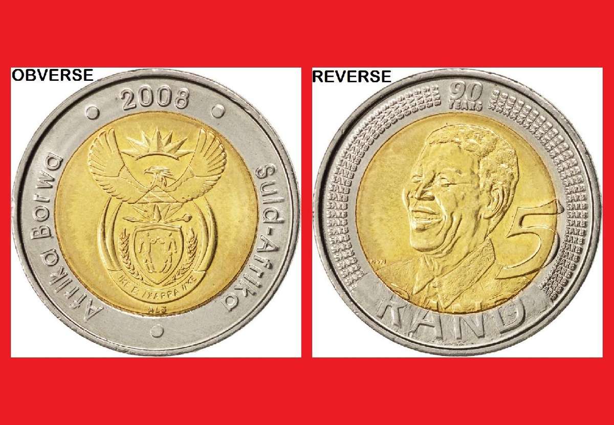 2008 Mandela 90th Birthday R5 Coin Mint State