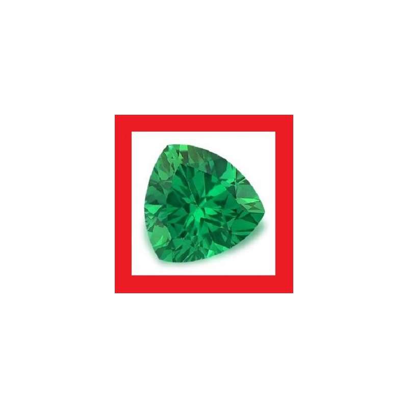 Emerald [Created] - Faceted Trilliant Shape - 3.29cts