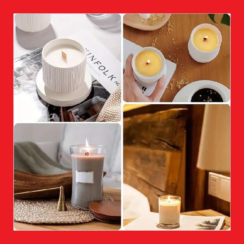 Wooden Candle Wick Plus Metal Holder For DIY Candle Making