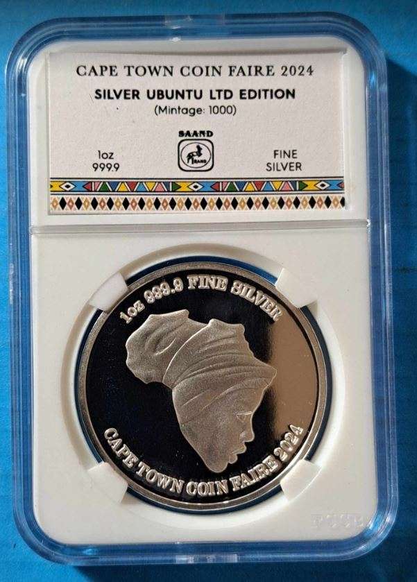 *** 2024 - CAPE TOWN COIN FAIRE - 1 OZ FINE SILVER - UBUNTU - MINTAGE 1000 ONLY  ***
