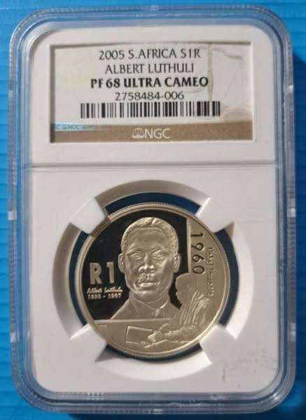 *** 2005 - SA SILVER R1 - ALBERT LUTHULI - NGC PF68 ULTRA CAMEO **