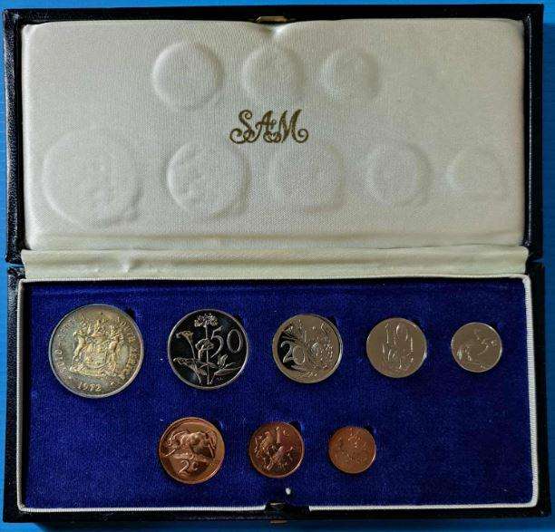 1972 South Africa Short Proof Set with Silver R1