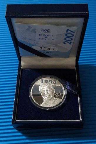 *** 2007 - SA SILVER R1 - NELSON MANDELA - IN BOX WITH COA ***