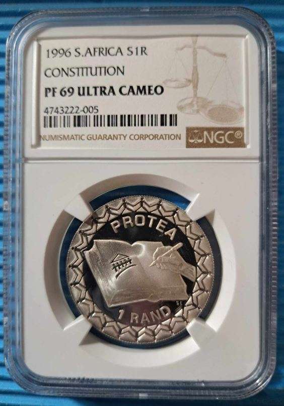 *** 1996 - SA SILVER R1 - CONSTITUTION - NGC PF69 ULTRA CAMEO ***