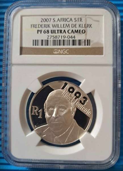 *** 2007 - SA SILVER R1 - FW DE KLERK - NGC PF68 ULTRA CAMEO ***