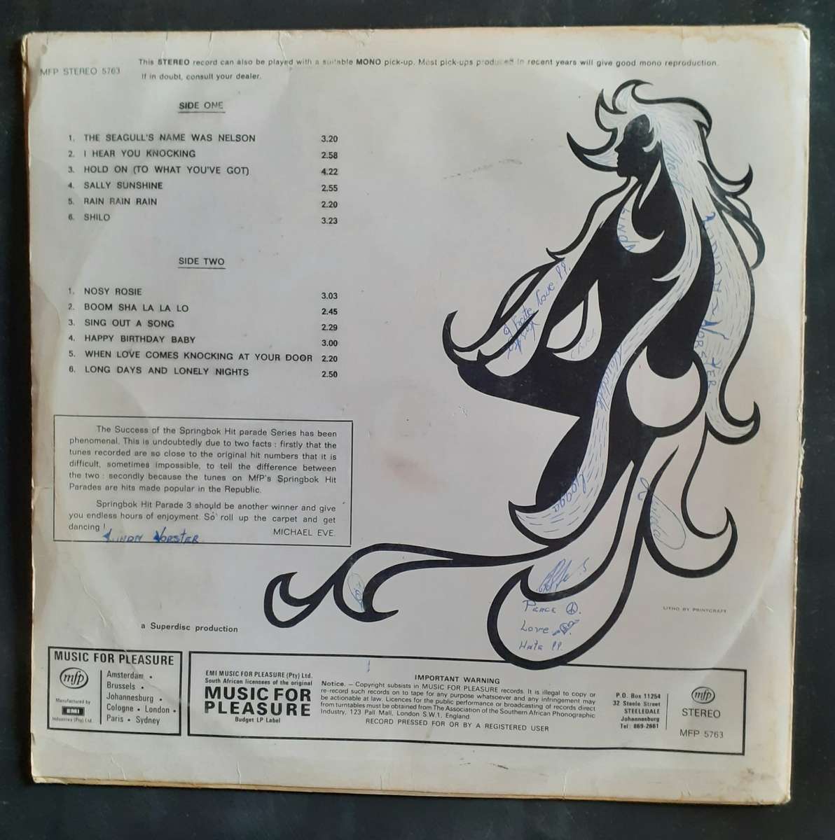 Springbok Hit Parade Vol.3 LP Vinyl Record