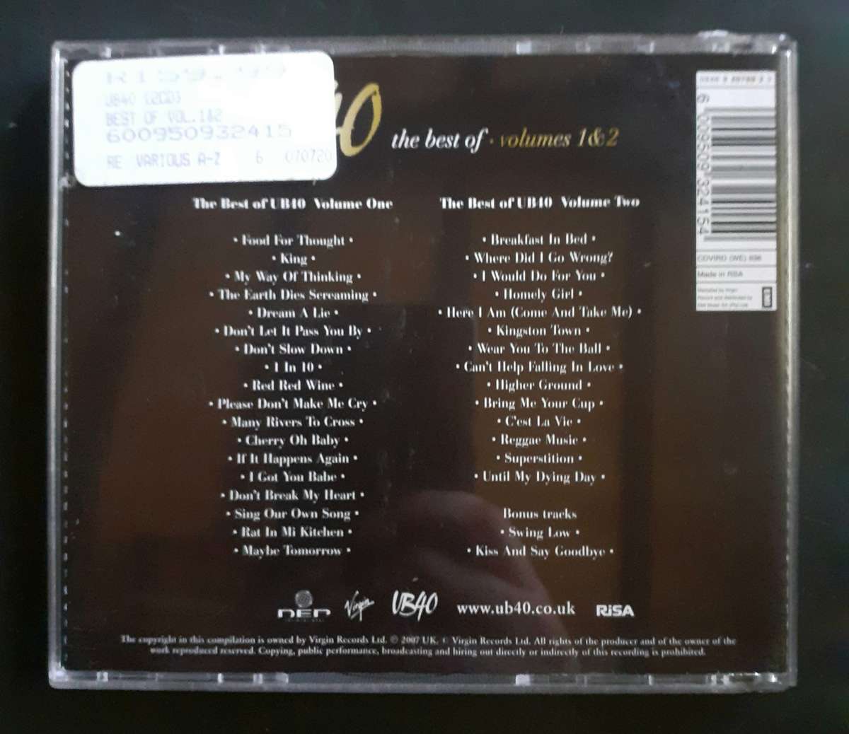 UB40 - The Best of UB40 Volumes 1 & 2 (2 CD Set)