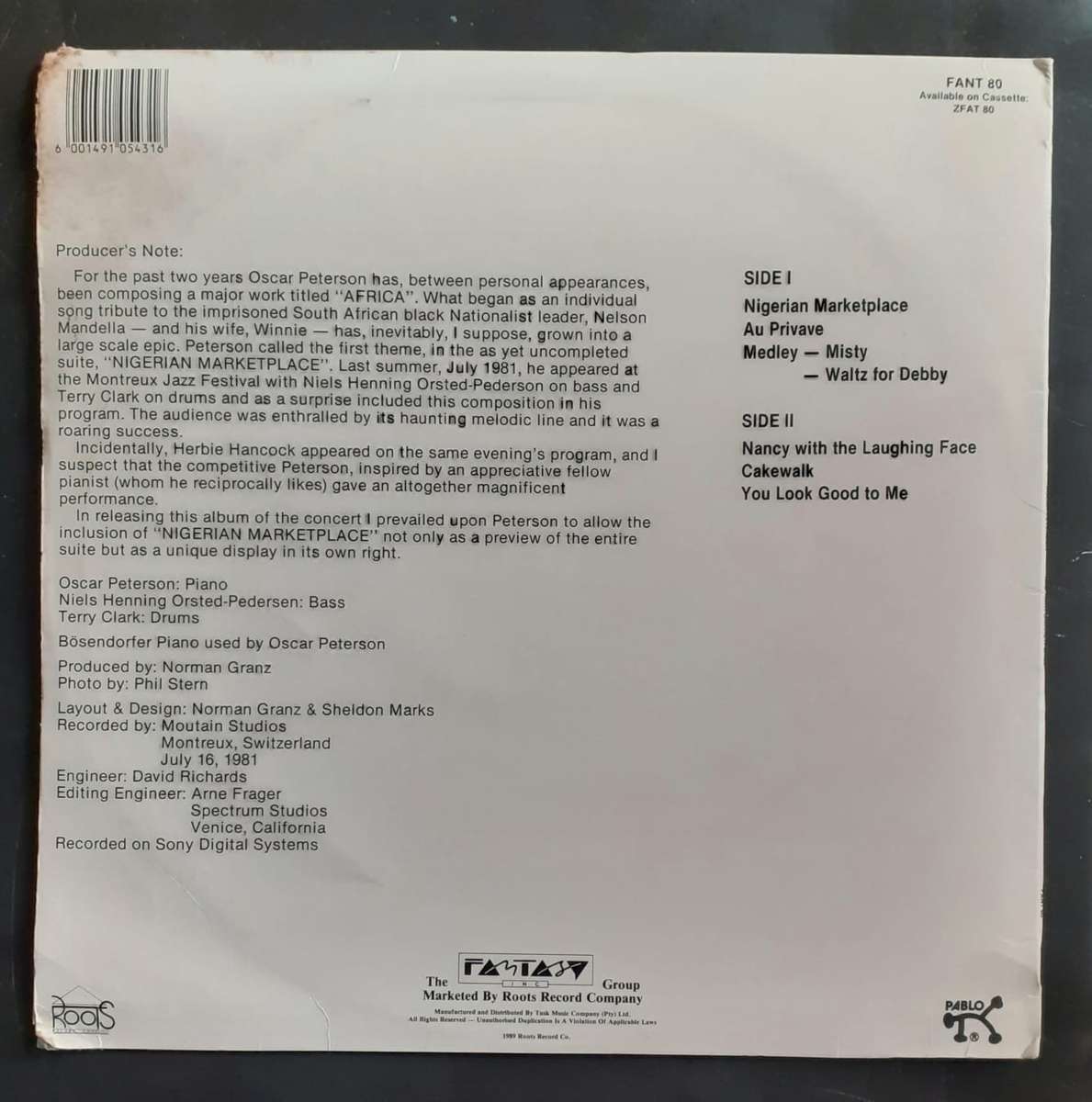 Oscar Peterson Trio - Nigerian Marketplace LP Vinyl Record