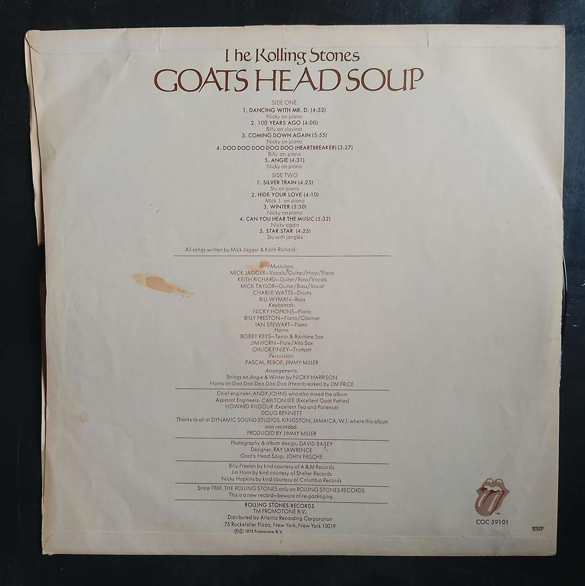 The Rolling Stones - Goats Head Soup LP Vinyl Record