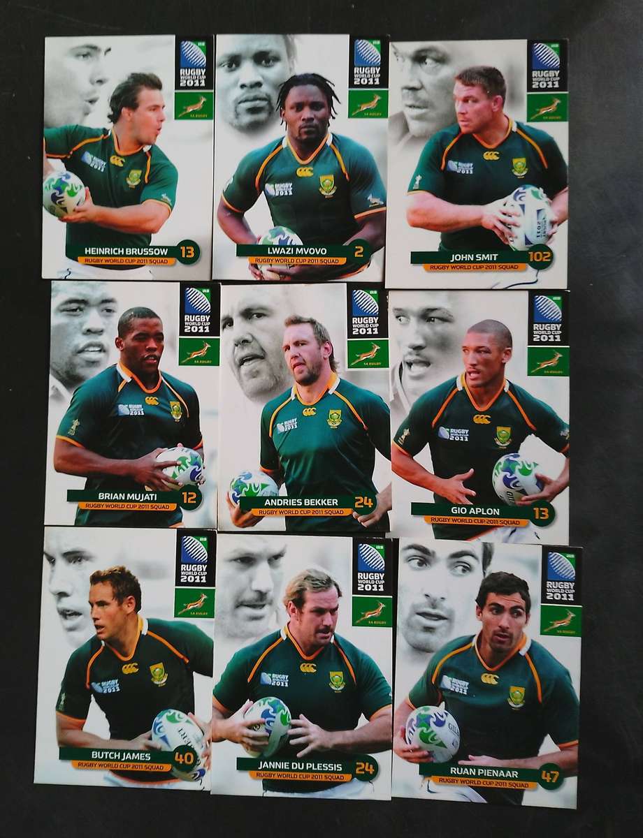 2011 Big Ball Rugby World Cup - Collection of 9 2011 World Cup Cards