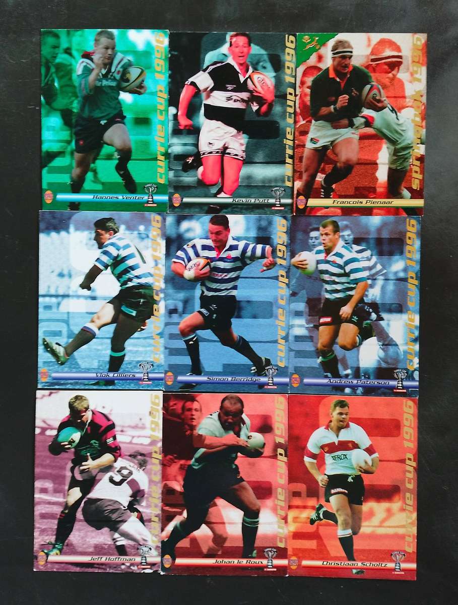 9 Cards of 1996 Sports Deck Currie Cup Card Collection