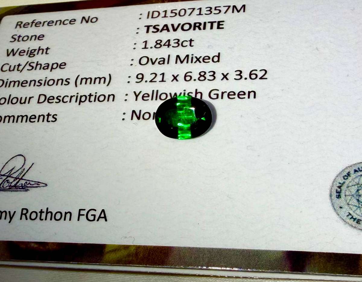 1.843ct Certified Tsavorite