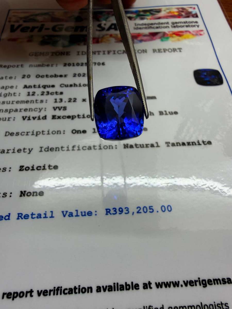 12.23CT PREMIUM INVESTMENT TANZANITE * Certified Tanzanite *