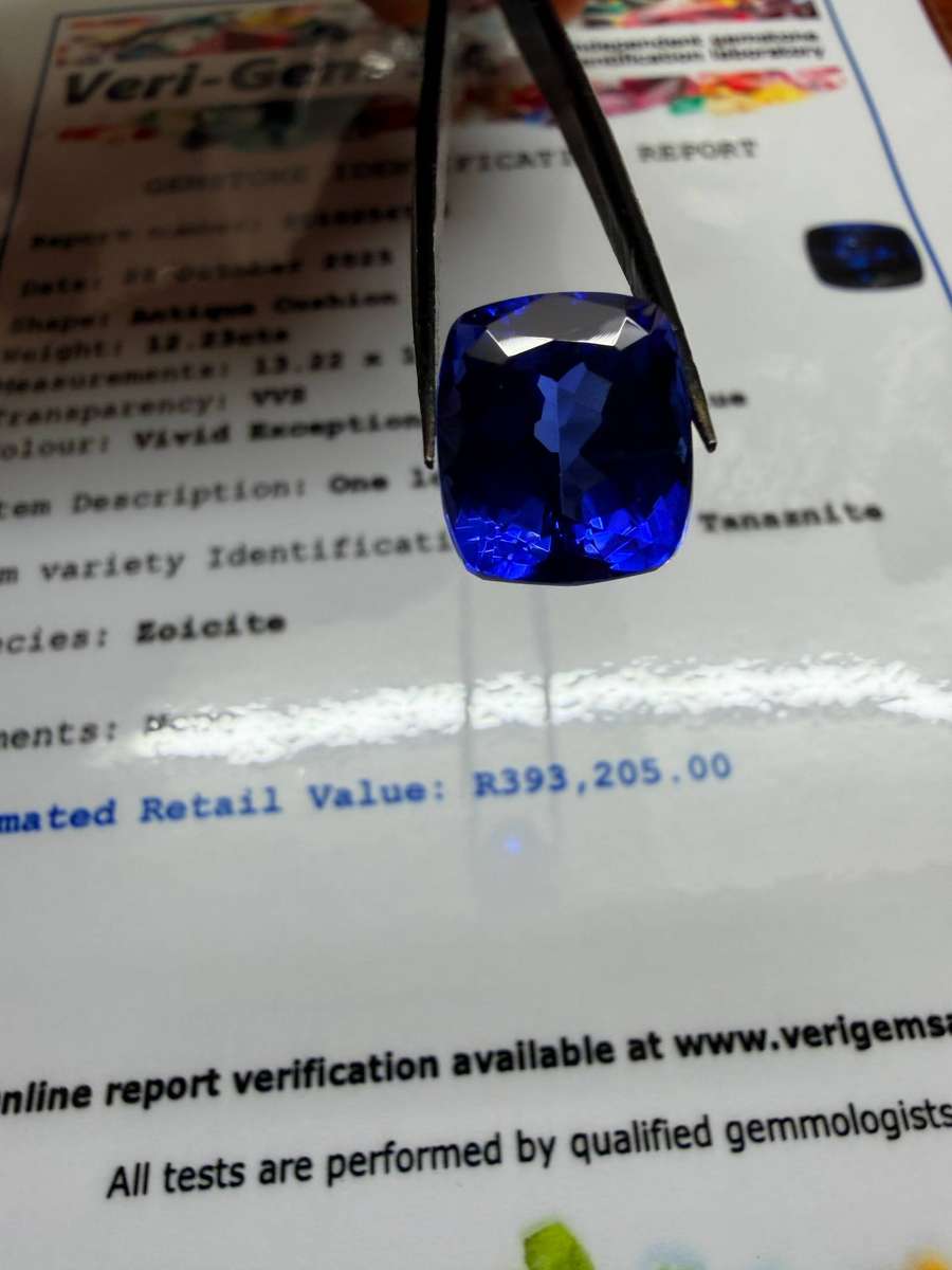 12.23CT PREMIUM INVESTMENT TANZANITE * Certified Tanzanite *