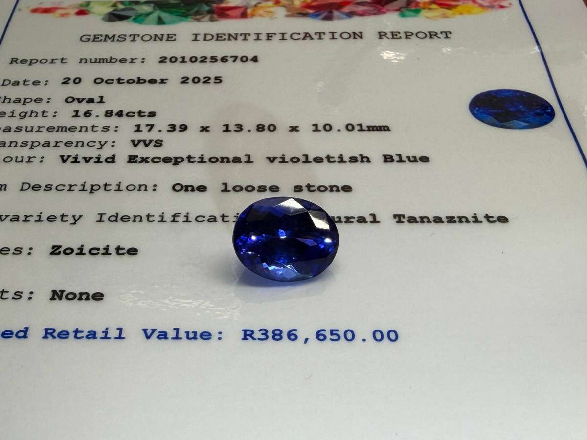 16.84ct Certified Tanzanite