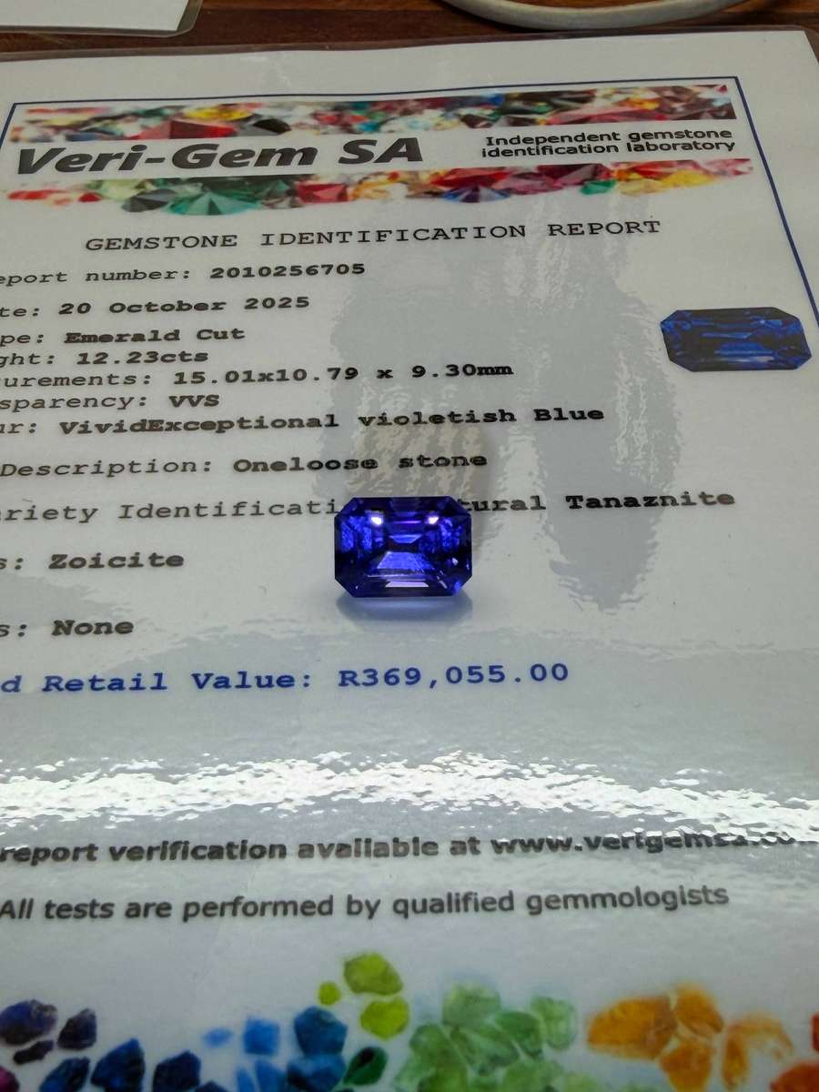 12.23CT PREMIUM INVESTMENT TANZANITE * Certified Tanzanite *
