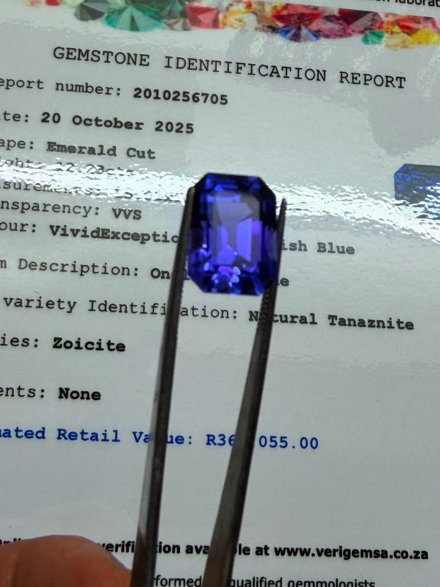 12.23CT PREMIUM INVESTMENT TANZANITE * Certified Tanzanite *