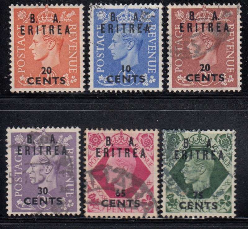 BRITISH ERITREA 1950-51 LOT OVERPRINTS MH/USED.