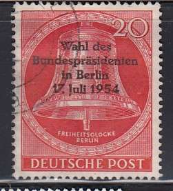 BERLIN 1954 SG B115 OVERPRINT VFU.