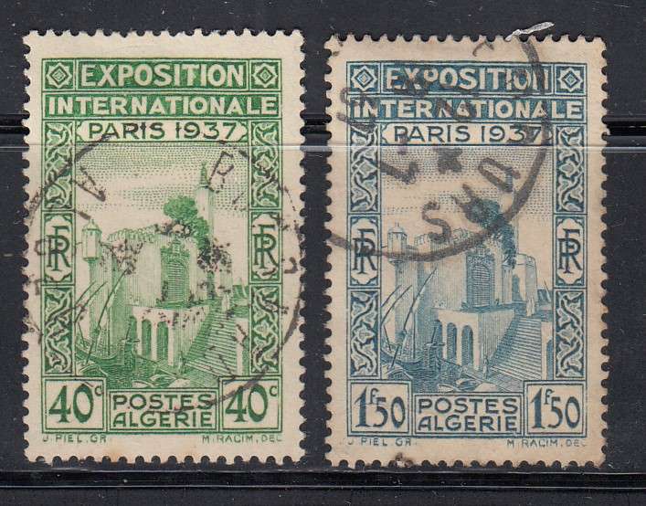 FRENCH ALGERIA 1937 SG 140/142 VFU.