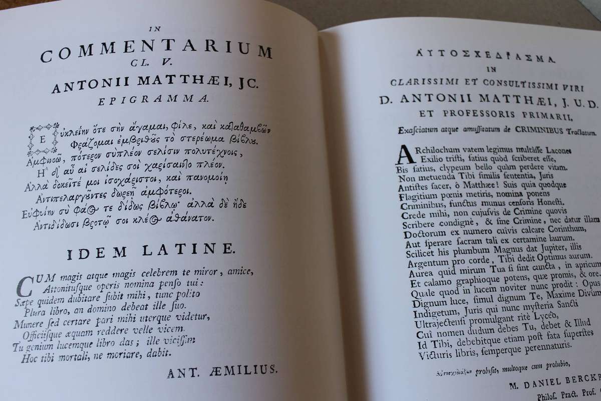 MATTHAEUS: De Criminibus Vol 1  by M. L. Hewett  (editor) / B.C. Stoop (research editor)