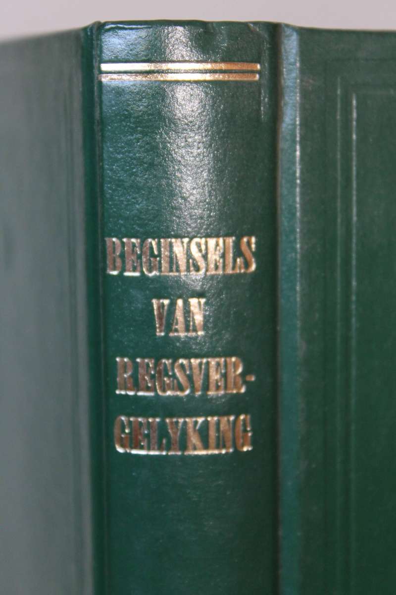 BEGINSELS VAN REGSVERGELYKING deur D. H. van Zyl (GETEKEN)