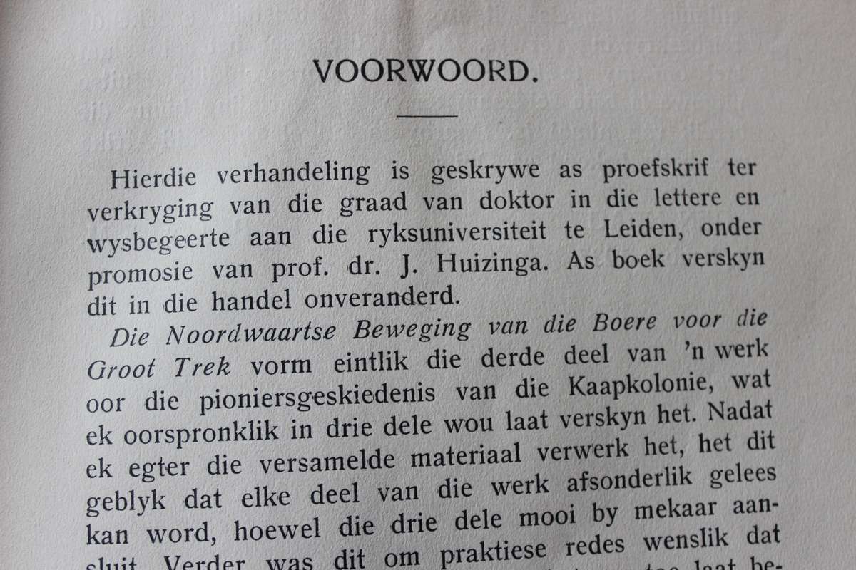 DIE NOORDWAARTSE BEWEGING VAN DIE BOERE VOOR DIE GROOT TREK. (1770-1842) Dr. P.J van der Merwe.
