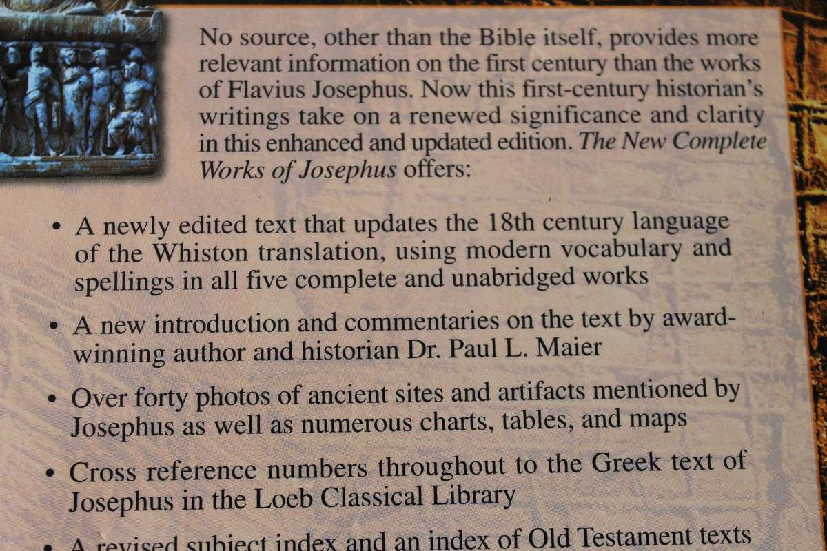 THE NEW COMPLETE WORKS OF JOSEPHUS  Translated by William Whiston  Commentary Paul L Maier