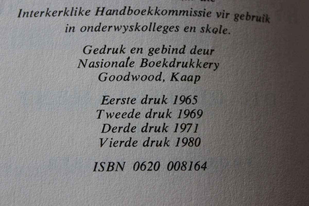 HANDBOEK BYBELSE GESKIEDENIS. Die Ou Testament. Dr. J.H. Kroeze.