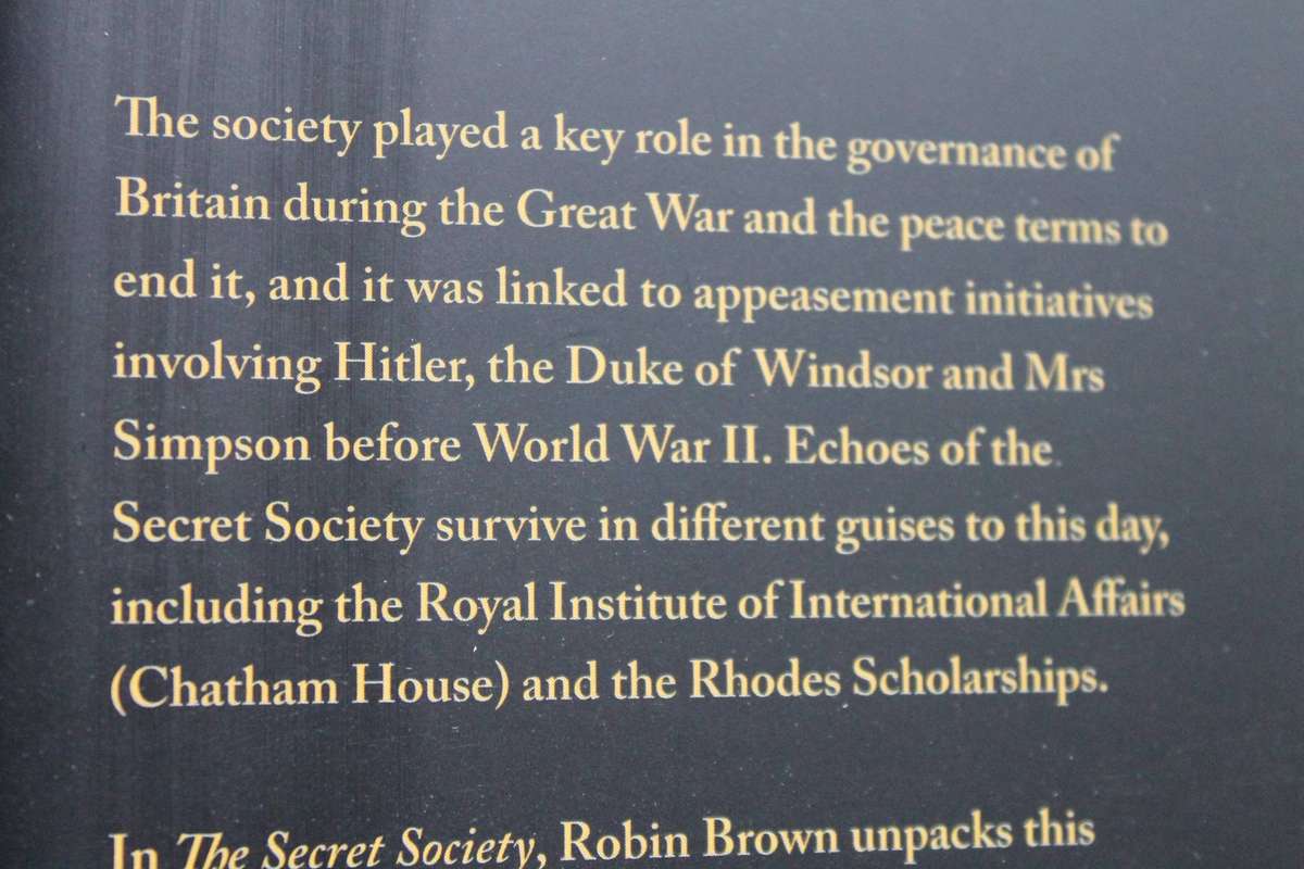 THE SECRET SOCIETY Cecil John Rhodes's plan for a New World Order  by Robin Brown