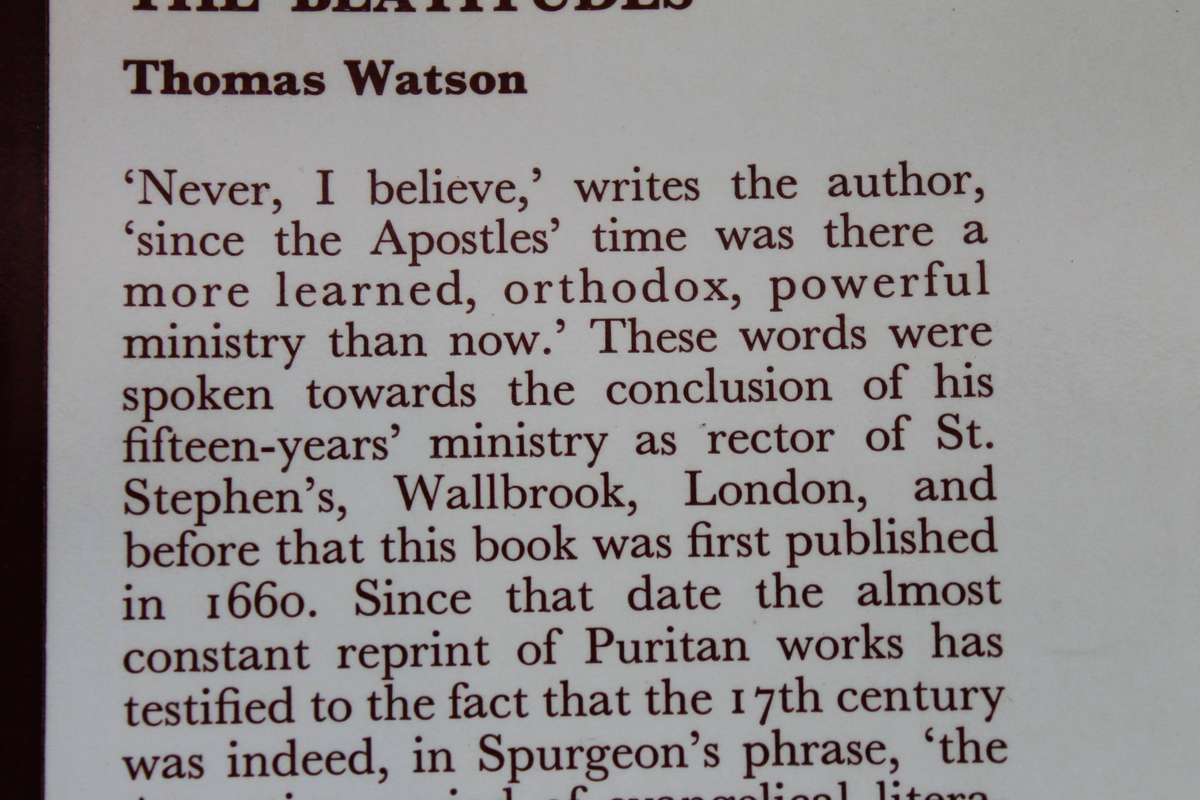 THE BEATITUDES  by Thomas Watson (An exposition of Matthew 5: 1 - 12)