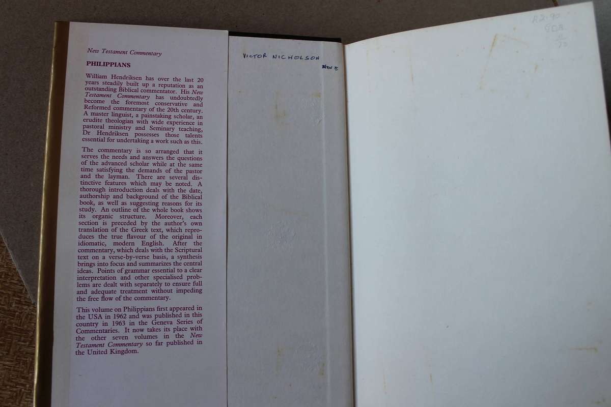 NEW TESTAMENT COMMENTARY : PHILIPPIANS  by William Hendriksen