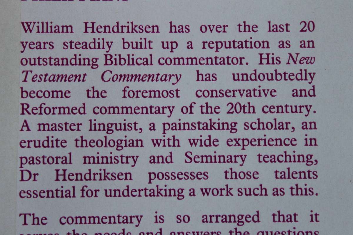 NEW TESTAMENT COMMENTARY : PHILIPPIANS  by William Hendriksen