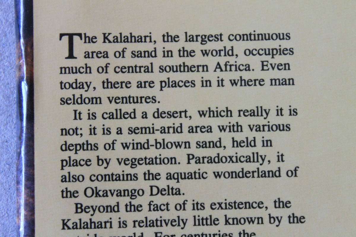 KALAHARI (Life's variety in dune and delta)  by Michael Main