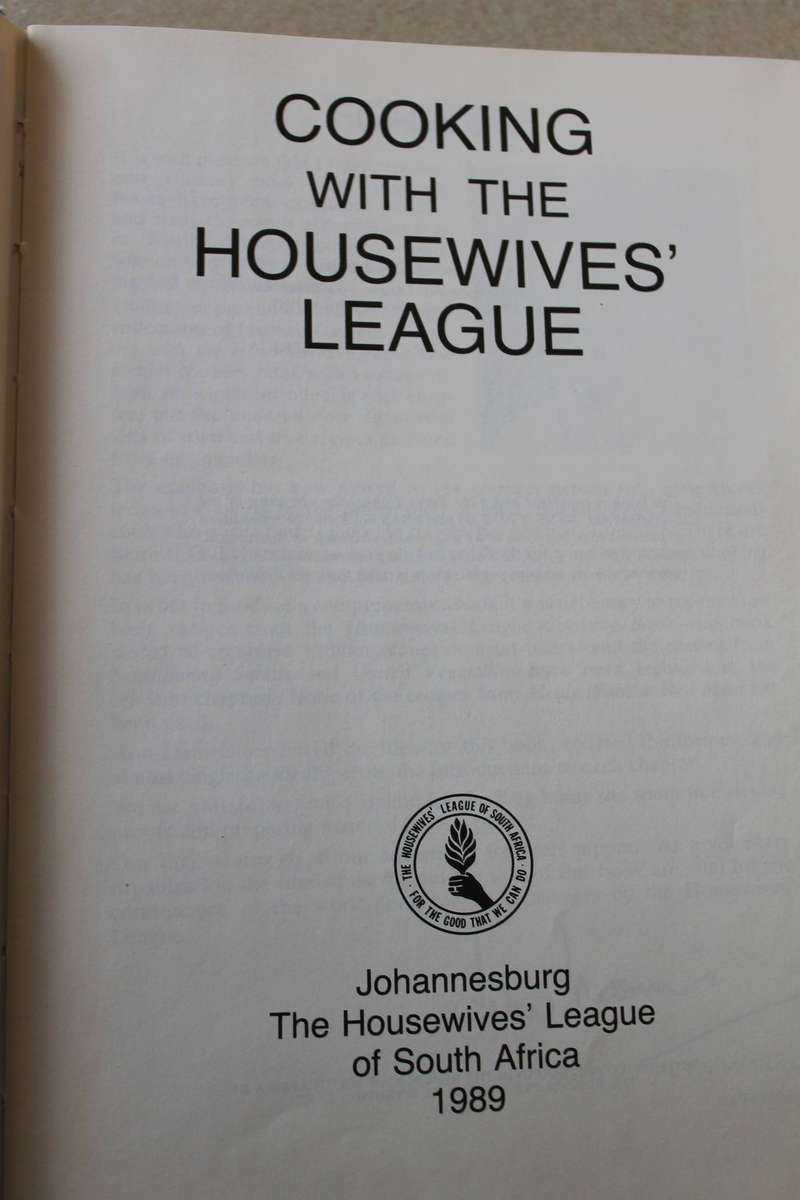 COOKING WITH HOUSEWIVES' LEAGUE (Johannesburg 1989)