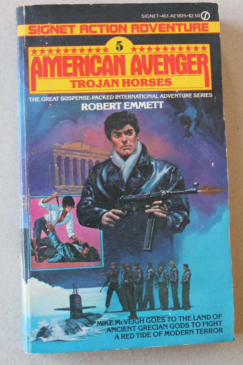 AMERICAN AVENGER SERIES  by Robert Emmett in 5 paperbacks  (1982)