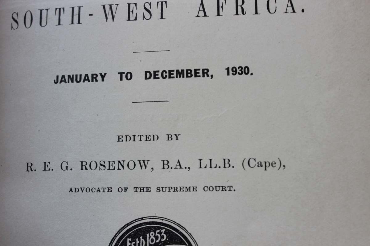 DECISIONS of the HIGH COURT of South-West Africa 1930-1942. 2 Volumes. Editors: Rosenow & Goldblatt.