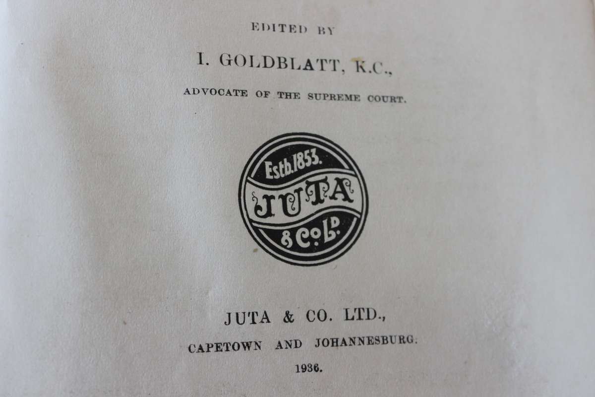 DECISIONS of the HIGH COURT of South-West Africa 1930-1942. 2 Volumes. Editors: Rosenow & Goldblatt.