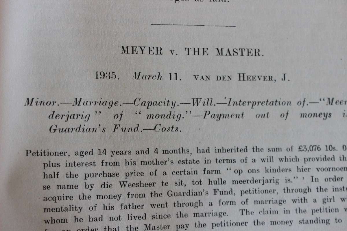 DECISIONS of the HIGH COURT of South-West Africa 1930-1942. 2 Volumes. Editors: Rosenow & Goldblatt.