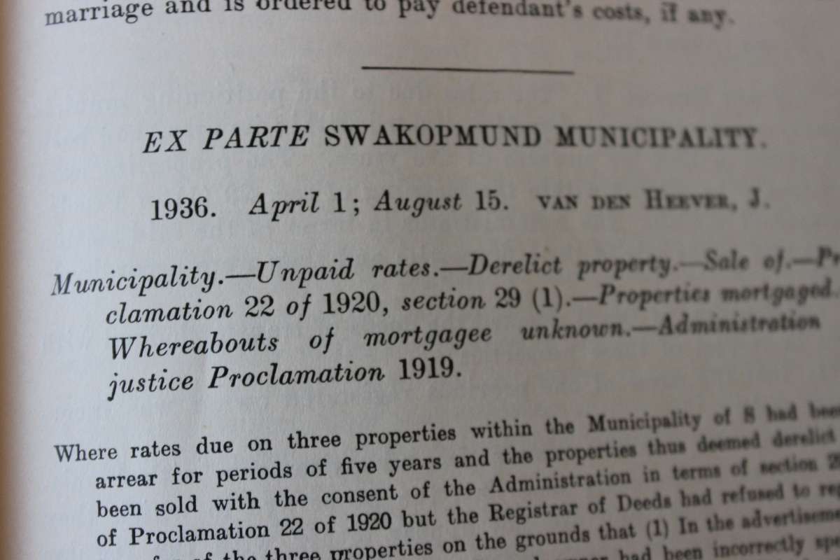 DECISIONS of the HIGH COURT of South-West Africa 1930-1942. 2 Volumes. Editors: Rosenow & Goldblatt.