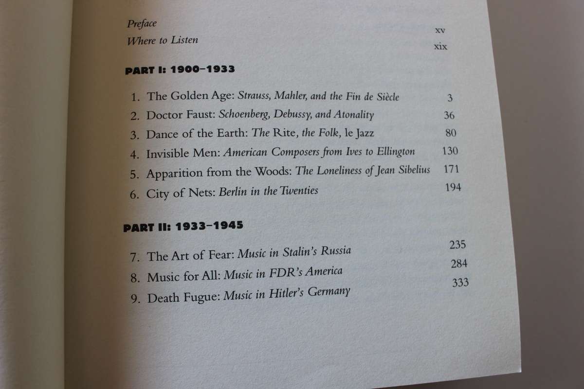 THE REST IS NOISE by Alex Ross. (Including list of greatest recordings of 20th century music)