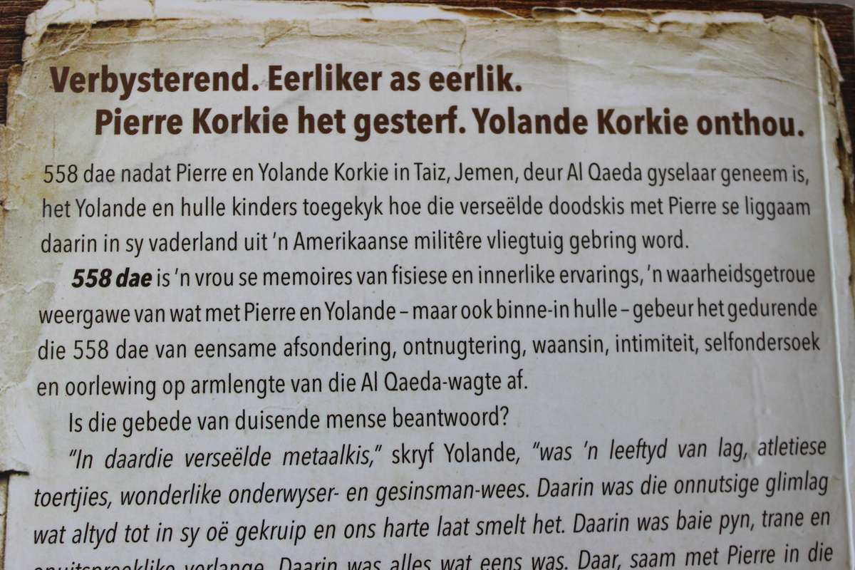 558 DAE deur Yolande Korkie. (Ontvoeringslagoffers) 'n Ware verhaal.
